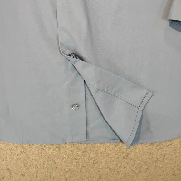Gold Star Men's Wash N Wear Blue Long Sleeve Uniform Dress Shirt Size  2XL - Picture 8 of 14
